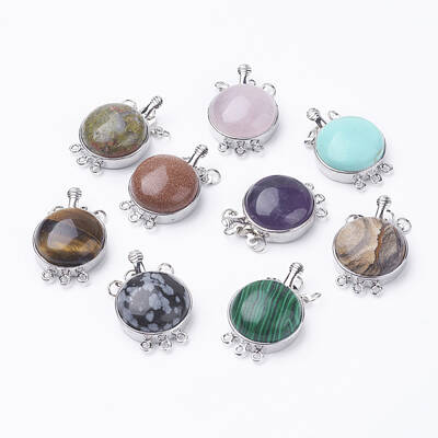 Natural/Synthetic Mixed Stone Box Clasps