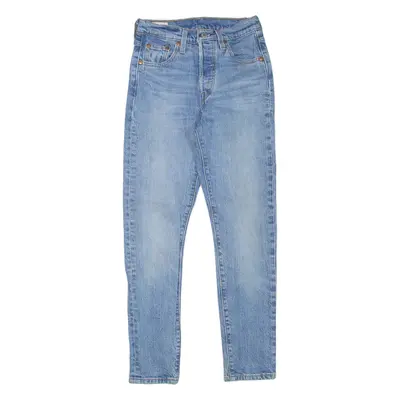 LEVI'S 501S Jeans BIG E Womens Blue Skinny Straight Stone Wash W23 L28