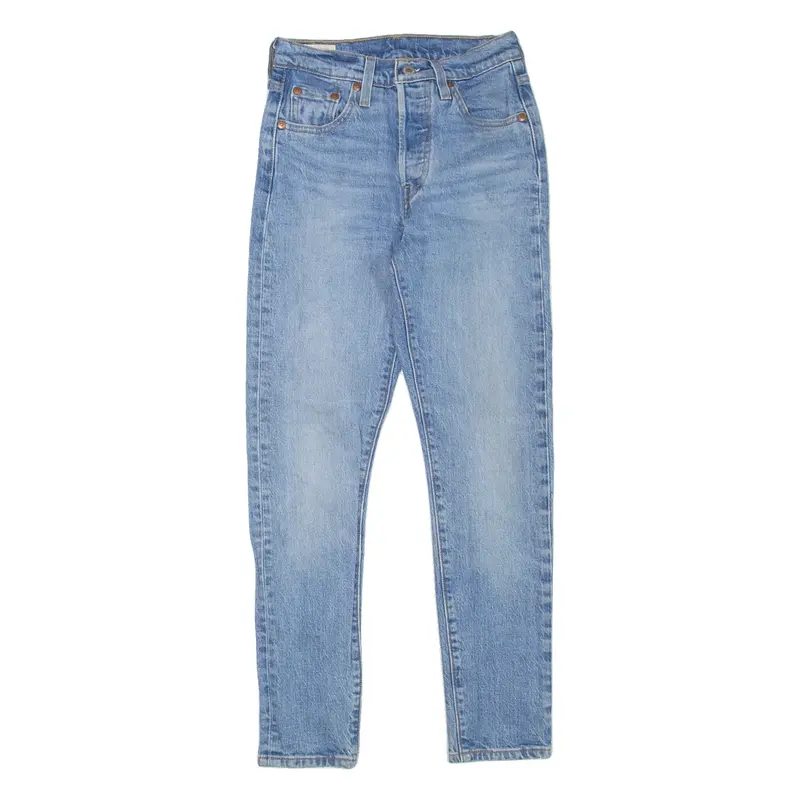 LEVI'S 501S Jeans BIG E Womens Blue Skinny Straight Stone Wash W23 L28