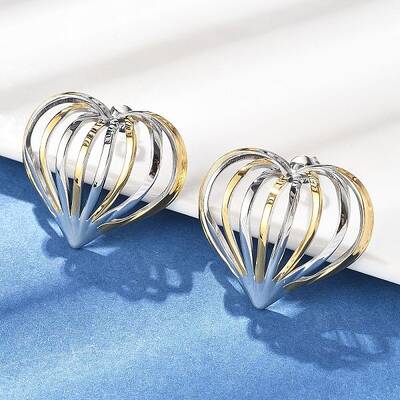 304 Stainless Steel Two Tone Stud Earrings