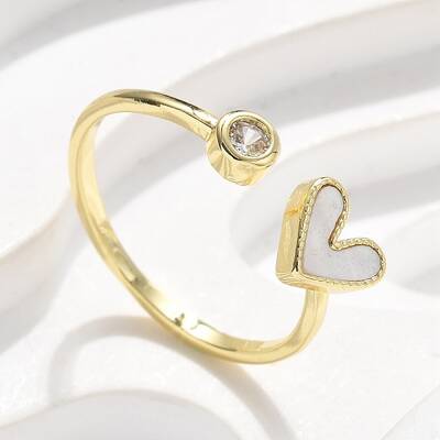 Brass Micro Pave Clear Cubic Zirconia Cuff Rings for Women