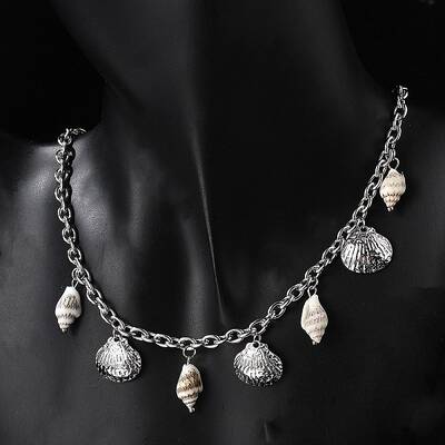 Summer Beach 304 Stainless Steel & Shell Pendant Necklaces