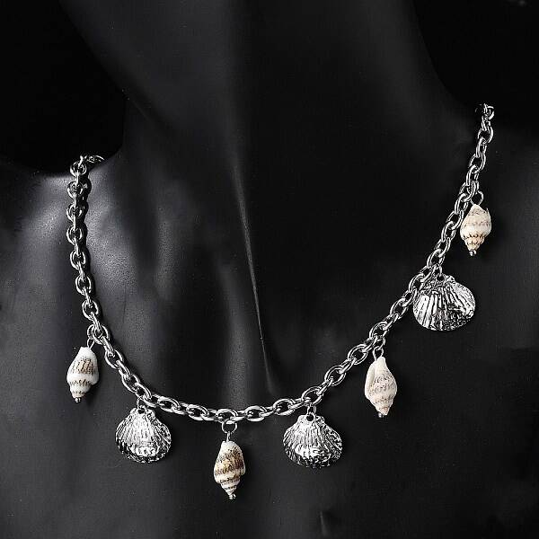 Summer Beach 304 Stainless Steel & Shell Pendant Necklaces