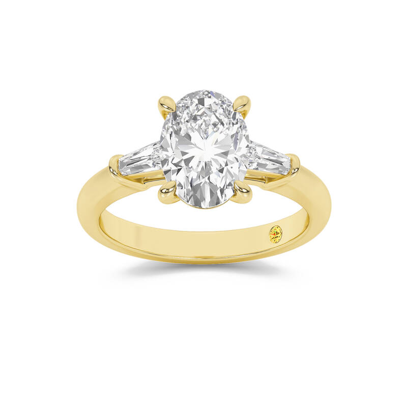 Ignite Three Stone Oval Lab Grown Diamond Engagement Ring | 10K Yellow Gold 4 1/2 CT. TW.