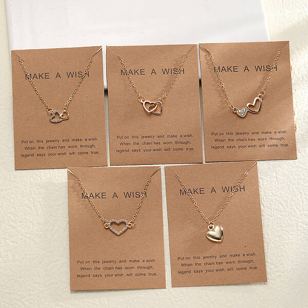 5Pcs Alloy Pendant Layered Chain Necklaces for Women