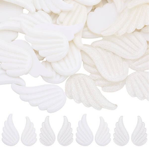 30 Pairs 2 Colors Opaque & Translucent Resin Cabochons