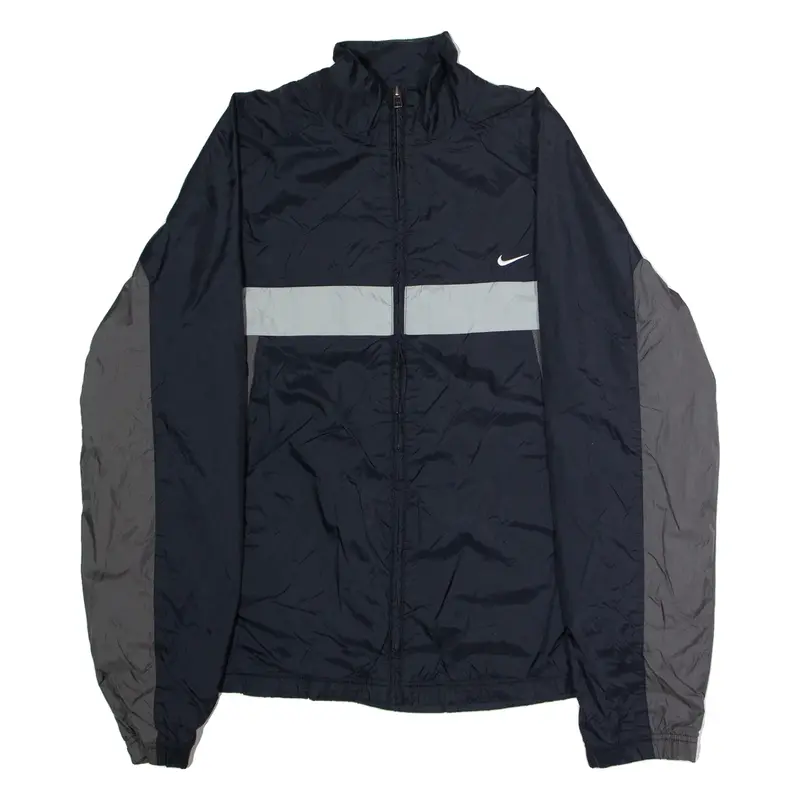 NIKE Mens Windbreaker Jacket Black Colourblock XL