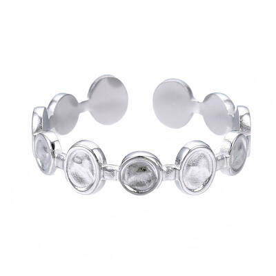Non-Tarnish 304 Stainless Steel Flat Round Open Cuff Ring