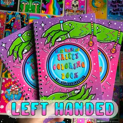 LEFT HANDED trippy mini coloring book