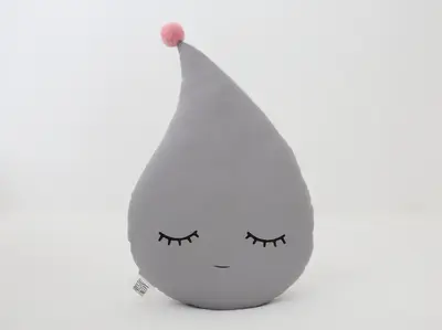 Gray Raindrop Pillow