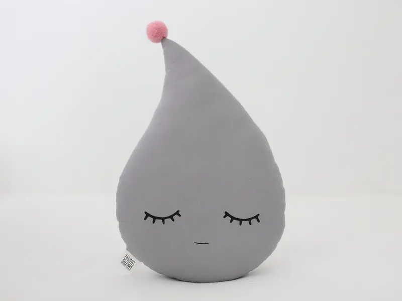 Gray Raindrop Pillow