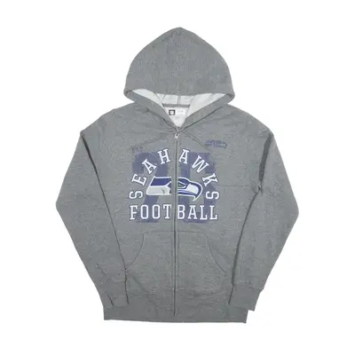 NFL Seattle SeaHawks Football USA Hoodie Grey Full Zip Womens S