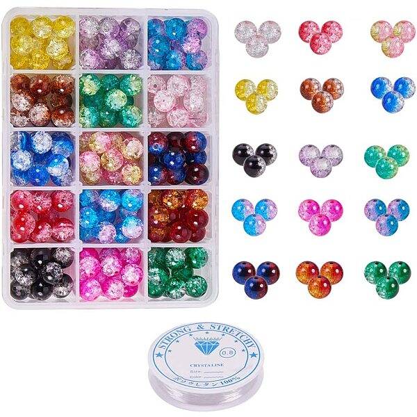 Spray Painted Crackle Glass Beads