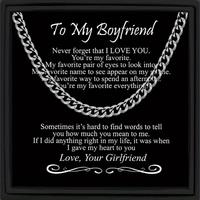Chain Necklace with Gift Card & Gift Box, 1 Count Fashion Stainless Steel Necklace, Hip-hop Punk Rock NK Chain Gift for Men, ...