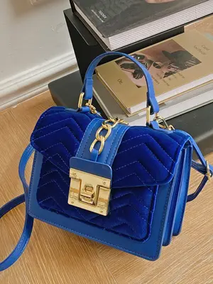 Women's Fashion Classic Colorblock Quilted Pattern Handbag, Casual Versatile Commuter Flap Shoulder Bag, Female Classic Cross...