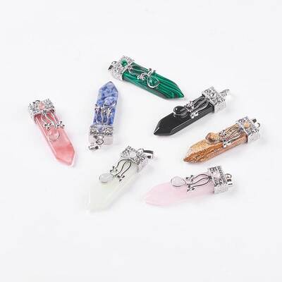 Natural & Synthetic Mixed Stone Big Pendants
