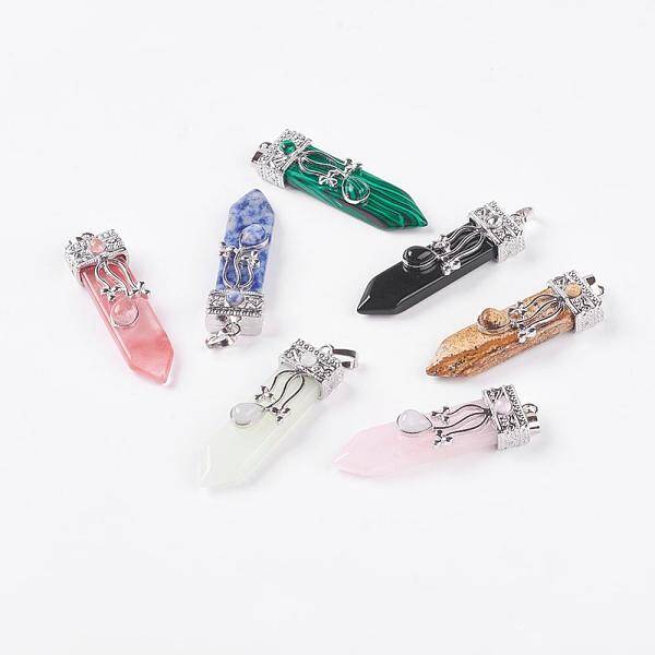 Natural & Synthetic Mixed Stone Big Pendants