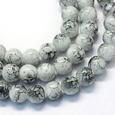 Baking Painted Glass Round Bead Strands