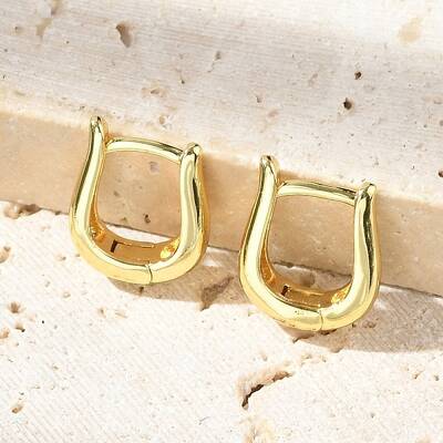 U-Shaped Brass Hoop Earrings
