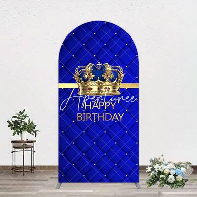 Aperturee Royal Blue Gold Crown Happy Birthday Arch Backdrop, 1.6X4FT(0.5X1.2M), 38.18 USD, arch backdrop kit, YMGD9M50-A