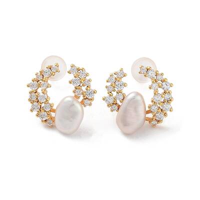 Natural Pearl Stud Earrings for Women