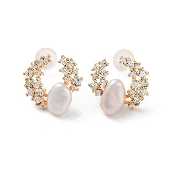 Natural Pearl Stud Earrings for Women