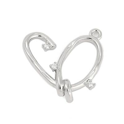 Brass Micro Pave Cubic Zirconia Charms