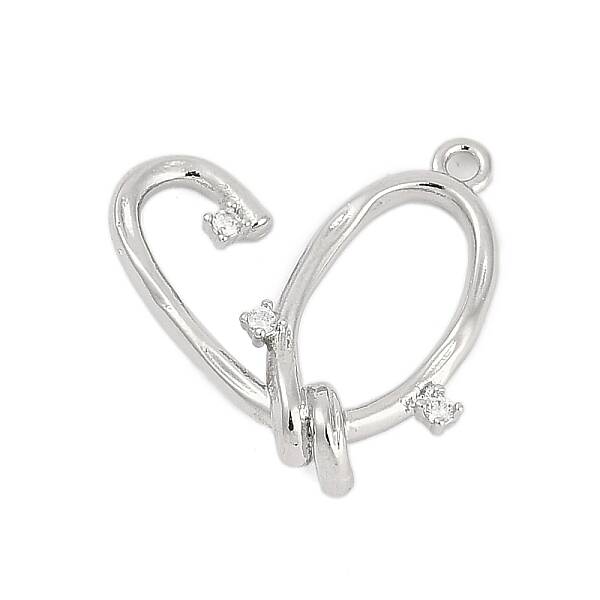 Brass Micro Pave Cubic Zirconia Charms