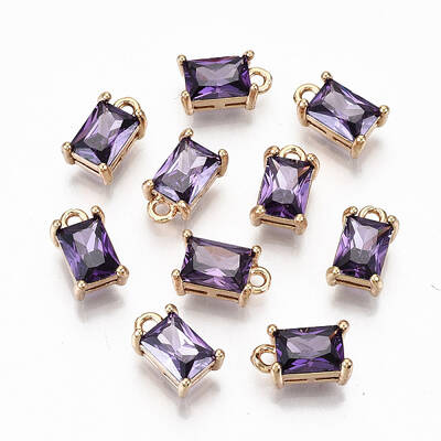 Brass Glass Rhinestone Pendants