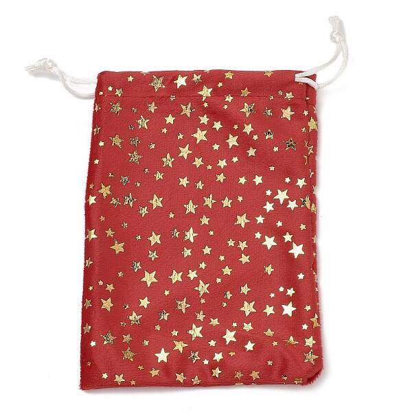 Gold Stamping Christmas Velvet Storage Bags