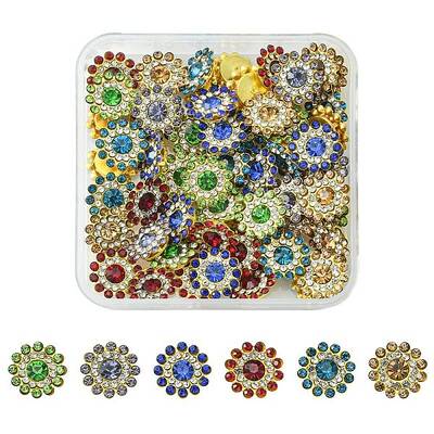 60Pcs 6 Colors Sew on Rhinestone