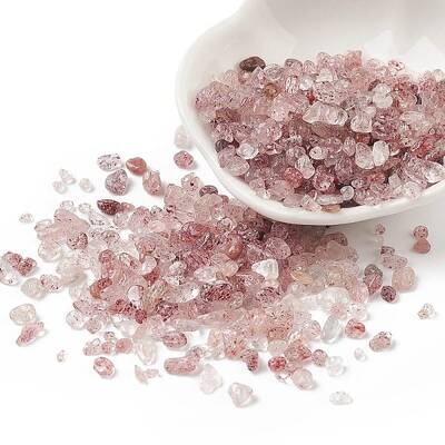 Natural Strawberry Quartz Chips Beads