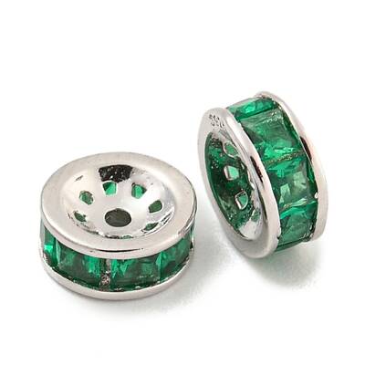 925 Sterling Silver Micro Pave Cubic Zirconia Beads