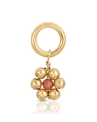 Flowercita January Garnet Charm | Metal Color: Gold