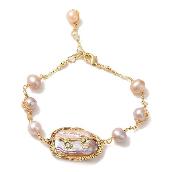 Natural Pearl Link Bracelets