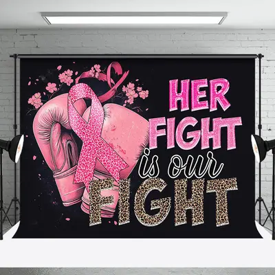 Aperturee Her Fight Is Our Fight Boxing Breast Cancer Backdrop - Aperturee
