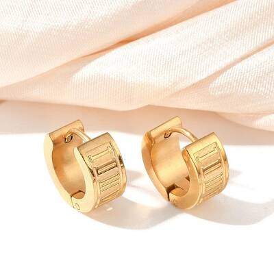 304 Stainless Steel Polishing Effect Hoop Earrings