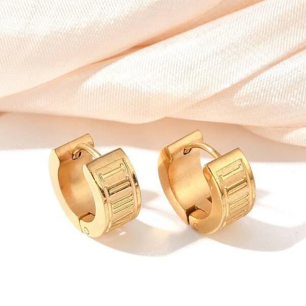 304 Stainless Steel Polishing Effect Hoop Earrings