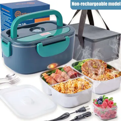 Electric Lunch Box,Portable Food Warmer for Cars,Trucks,Home Work Adult Food Warmer,Leak Proof,80W Fast Heating,110V/12V/24V