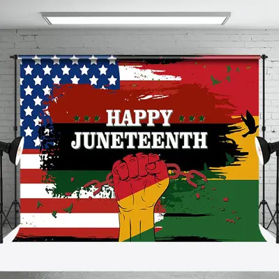 Usa Flag Happy Juneteenth Day Backdrop Decorations - Aperturee