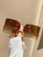 Summer Square Frame Glasses, New Fashion Summer Travel Accessories for Women & Men, Lightweight and Durable Outdoor Glasses f...