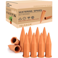 10 count Terracotta Watering Spikes - Automatic Self Watering Stakes,  Watering Devices for  Bottles Recycled Bottles, Clay  ...