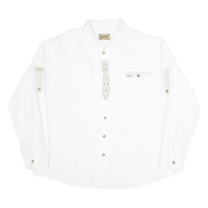 STOCKERPOINT Mens Plain Shirt White Long Sleeve 2XL