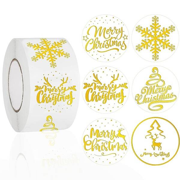 Christmas Theme Adhesive Roll Sticker Labels