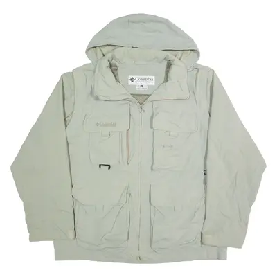 COLUMBIA Utility Mens Jacket Beige Hooded L