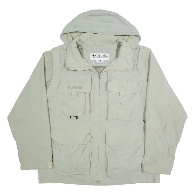 COLUMBIA Utility Mens Jacket Beige Hooded L