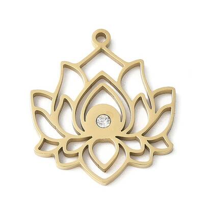 304 Stainless Steel Crystal Rhinestone Pendants