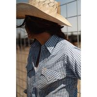 Women's Cowboygirl Blue Gingham Granddaddy Snap Shirt