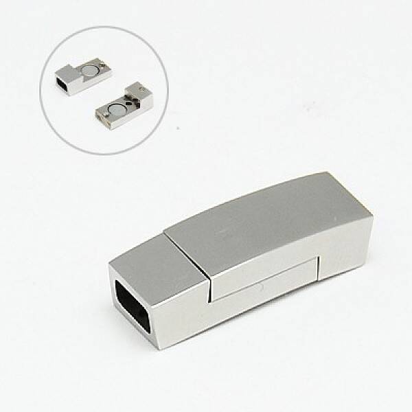 Tarnish Resistant 304 Stainless Steel Magnetic Clasps with Glue-in Ends
