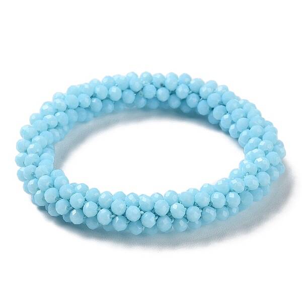 Crochet Glass Beads Braided Stretch Bracelet